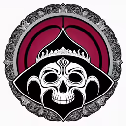 a skull in the middle of a floral medallion