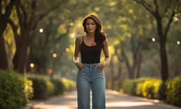 an image of a woman walking down the street