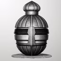 the ball of a large black object with two faces
