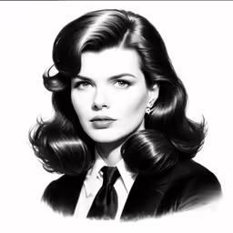 an image of a woman with long hair and suit