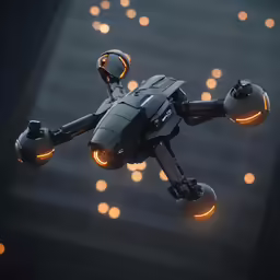 a futuristic vehicle flying through the air