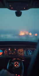 the dashboard of a vehicle in front of the camera