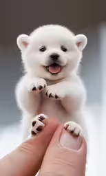 a person holding their paw out toward the camera