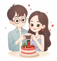 the newly married couple have their cake together