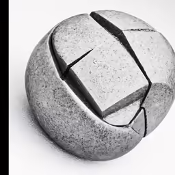 there is a rock with some cracks in it