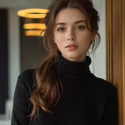 the young woman is posing for a photo