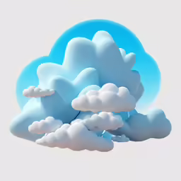 an artistic 3d cloud with blue sky background