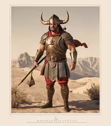 a person standing in the middle of an outdoor field wearing armor