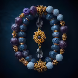 a group of different beads are on a circular object