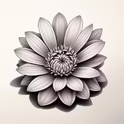 a black and white image of a large flower