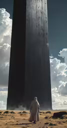 a star wars scene with an obsersuus staring at the sky