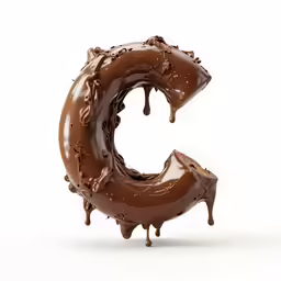 the chocolate letter g is made of liquid flowing down