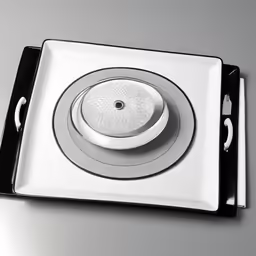 a close up of a stove top oven with a light on it