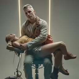the man is sitting on the woman on a bicycle