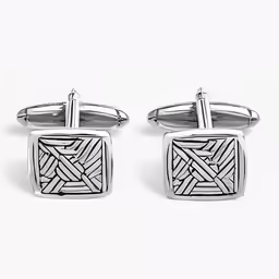 cufflinks in sterling steel with engraved motif