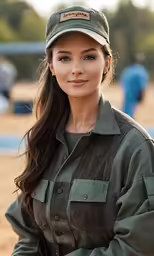 a beautiful young woman wearing a military uniform