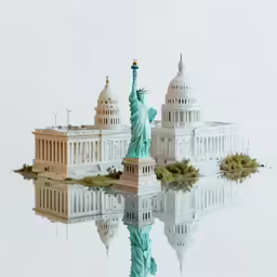 the statue of liberty in front of capitol building