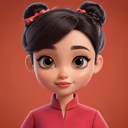 the animated asian girl with an open shoulder
