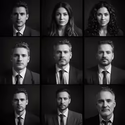 many images of a man and woman each with different faces