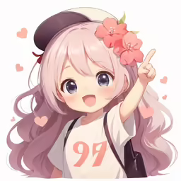 a cartoon girl wearing long hair with long white hair