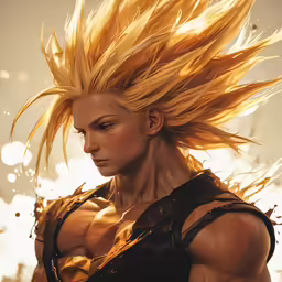 the action figure of the anime warrior looks like she has huge hair