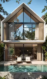 there are two chairs that are in front of this house