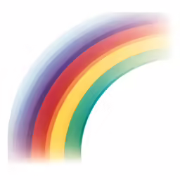 the rainbow is a stylized and rainbow - colored, artistic design