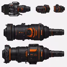 some strange looking cameras with a long lens