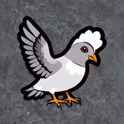 a bird with brown feet and one wing extended