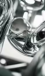 the silver bowl has been made from glass