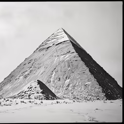 the pyramid is tall and very tall in the snow