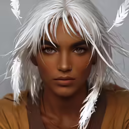 this is a digital picture of a female with feathers