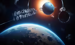 an image of the planets and some writing on the side