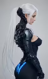 an image of woman with white hair and body armor