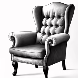 a classic style leather chair in grey