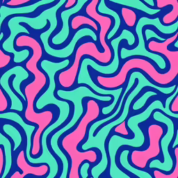 a green and pink wavy pattern that looks like it is going to fall