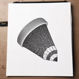 drawing on paper with pen and pen and ink