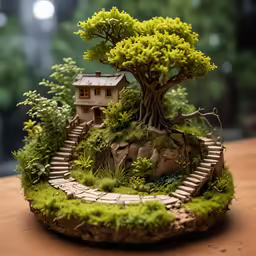 a dollhouse is displayed on a table