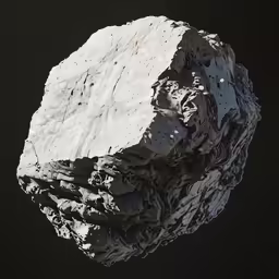 a piece of a rock, covered in snow