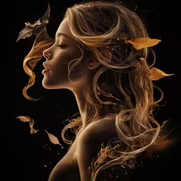 a beautiful girl with long blonde hair blowing into the wind
