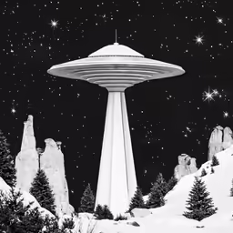 black and white photo of the space shuttle flying in front of mountains