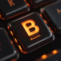 a keyboard that has the letter b on it