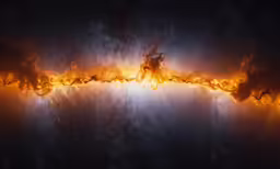 orange and yellow flames against a dark background