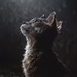 there is a cat that is standing in the snow