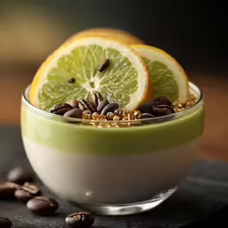 this is a cup filled with seeds and lemon slices