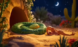 a toy, toy alligator and lizard are in the sand