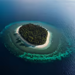 the small island has a large amount of water