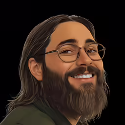 a digital portrait of a man with glasses on