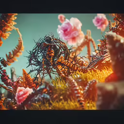 a group of plants and corals in water