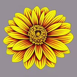 the big yellow flower has three petals,a large yellow flower is seen against a gray background,an abstract flower, drawn with pen and ink, on a gray background,an image of the back end of a flower,a yellow flower on a gray background